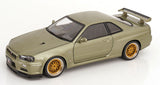 (Pre-Order) 1:12 Nissan R34 Skyline GT-R V-Spec Nur -- Millennium Jade w/Gold BBS Wheels -- KK-Scale