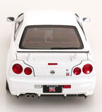 (Pre-Order) 1:12 Nissan R34 Skyline GT-R V-Spec II -- White w/Gold BBS Wheels -- KK-Scale