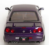 (Pre-Order) 1:12 Nissan R34 Skyline GT-R V-Spec II -- Midnight Purple -- KK-Scale