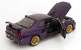 (Pre-Order) 1:12 Nissan R34 Skyline GT-R V-Spec II -- Midnight Purple w/Gold BBS Wheels -- KK-Scale
