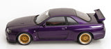 (Pre-Order) 1:12 Nissan R34 Skyline GT-R V-Spec II -- Midnight Purple w/Gold BBS Wheels -- KK-Scale
