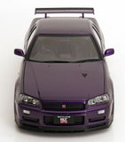 (Pre-Order) 1:12 Nissan R34 Skyline GT-R V-Spec II -- Midnight Purple w/Gold BBS Wheels -- KK-Scale