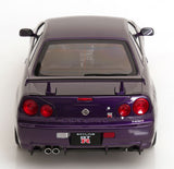 (Pre-Order) 1:12 Nissan R34 Skyline GT-R V-Spec II -- Midnight Purple w/Gold BBS Wheels -- KK-Scale