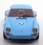 1:18 Porsche 911 Coupe by Singer -- Blue w/Orange Stripes -- KK-Scale