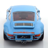 1:18 Porsche 911 Coupe by Singer -- Blue w/Orange Stripes -- KK-Scale