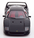 1:18 1987 Ferrari F40 LM Lightweight -- Black w/Red Interior -- KK-Scale