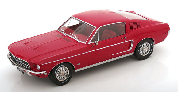 1:18 1968 Ford Mustang GT Fastback -- Red -- KK-Scale