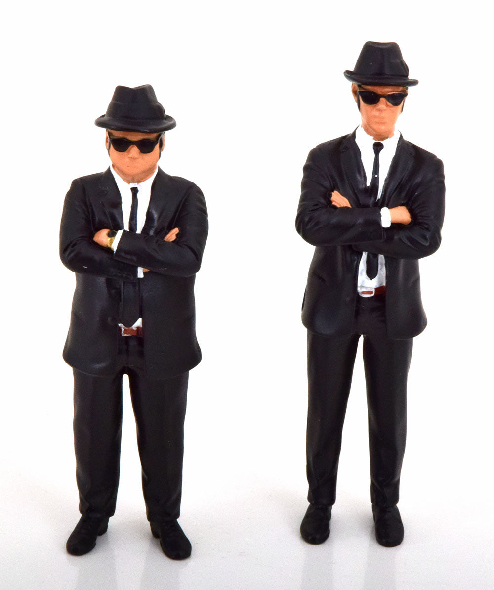 SD Toys The Blues Brothers Jake & Elwood Singing Figure – 7\" (18cm) PVC Statue With LED Light-Up Stage