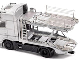 1:64 Mercedes-Benz Actros AMG Auto Transporter Truck -- Silver Metallic -- GCD