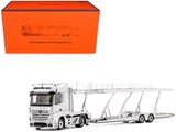 1:64 Mercedes-Benz Actros AMG Auto Transporter Truck -- Silver Metallic -- GCD