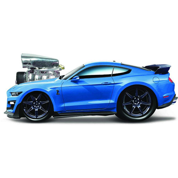 1:64 2020 Ford Mustang Shelby GT500 -- Blue w/White Stripes -- Muscle Machines
