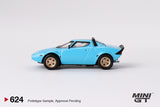 (Pre-Order) 1:64 Lancia Stratos HF Stradale -- Azzuro Chiaro (Teal) -- Mini GT