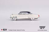 (Pre-Order) 1:64 Lincoln Capri 1954 -- Arctic White / Atlantic Blue -- Mini GT
