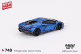 (Pre-Order) 1:64 Lamborghini Revuelto -- Blu Eleos (Blue) -- Mini GT