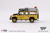 (Pre-Order) 1:64 Land Rover Defender 110 -- 1989 Camel Trophy Amazon Team Japan -- Mini GT