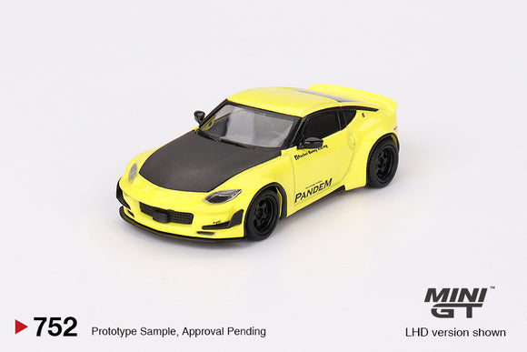 (Pre-Order) 1:64 Nissan Z Pandem -- Ikazuchi Yellow -- Mini GT