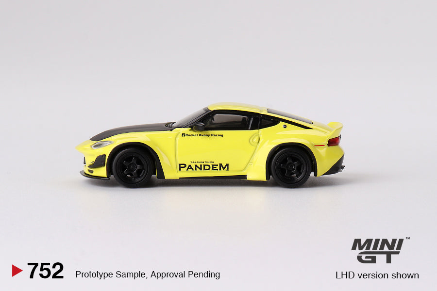 1:64 Nissan Z Pandem -- Ikazuchi Yellow -- Mini GT MGT00752