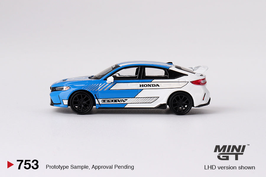 1:64 Honda Civic Type R -- 2023 Pace Car Blue/White -- Mini GT MGT0075
