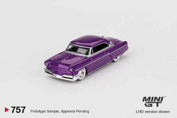 (Pre-Order) 1:64 Lincoln Capri Hot Rod 1954 -- Purple Metallic -- Mini GT