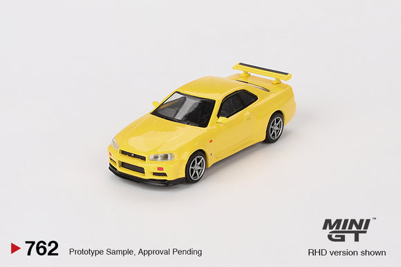 (Pre-Order) 1:64 Nissan Skyline GT-R (R34) V-Spec -- Lightning Yellow -- Mini GT