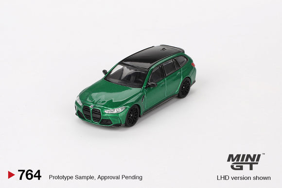(Pre-Order) 1:64 BMW M3 Competition Touring -- Isle of Man Green Metallic -- Mini GT
