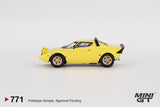 (Pre-Order) 1:64 Lancia Stratos HF Stradale -- Giallo Fly (Yellow) -- Mini GT