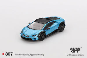 (Pre-Order) 1:64 Lamborghini Huracán Sterrato -- Blu Aegir (Blue) -- Mini GT