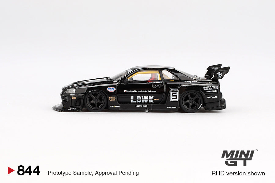 1:64 Nissan LB-ER34 Super Silhouette Skyline -- Black -- Mini GT MGT00