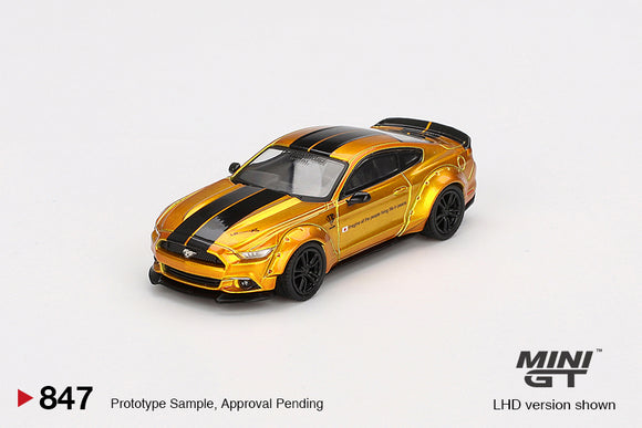 (Pre-Order) 1:64 Ford Mustang LB-Works -- Gold -- Mini GT MGT00847