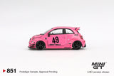 (Pre-Order) 1:64 Fiat Abarth 595 LB-WORKS x Abas Works -- Pink -- Mini GT MGT00851