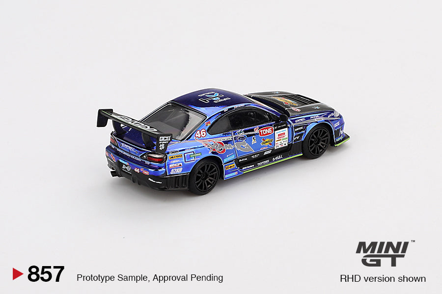 1:64 Nissan Silvia (S15) -- #46 D-MAX Racing 2023 D1 GP -- Mini GT MGT