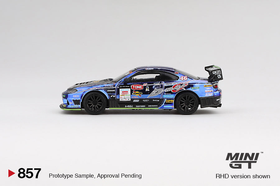 1:64 Nissan Silvia (S15) -- #46 D-MAX Racing 2023 D1 GP -- Mini GT MGT