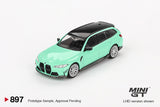 1:64 BMW M3 M Performance Touring -- Mint Green -- Mini GT MGT00897