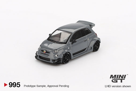 (Pre-Order) 1:64 Fiat Abarth 595 LB-WORKS x Abas Works -- Grey -- Mini GT MGT00995