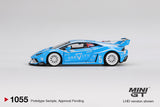 1:64 Lamborghini Huracán GT LB-WORKS -- #5 "Gravity" Blue -- Mini GT MGT01055