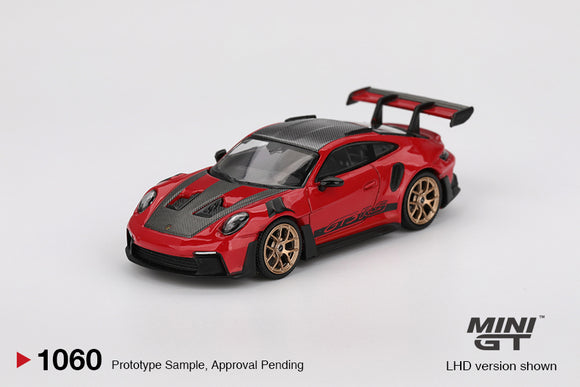 (Pre-Order) 1:64 Porsche 911 (992) GT3 RS Weissach Package -- Guards Red -- Mini GT MGT01060
