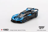 (Pre-Order) 1:64 Bugatti Bolide Presentation -- Black/Blue -- Mini GT MGT01063