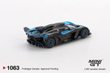 (Pre-Order) 1:64 Bugatti Bolide Presentation -- Black/Blue -- Mini GT MGT01063