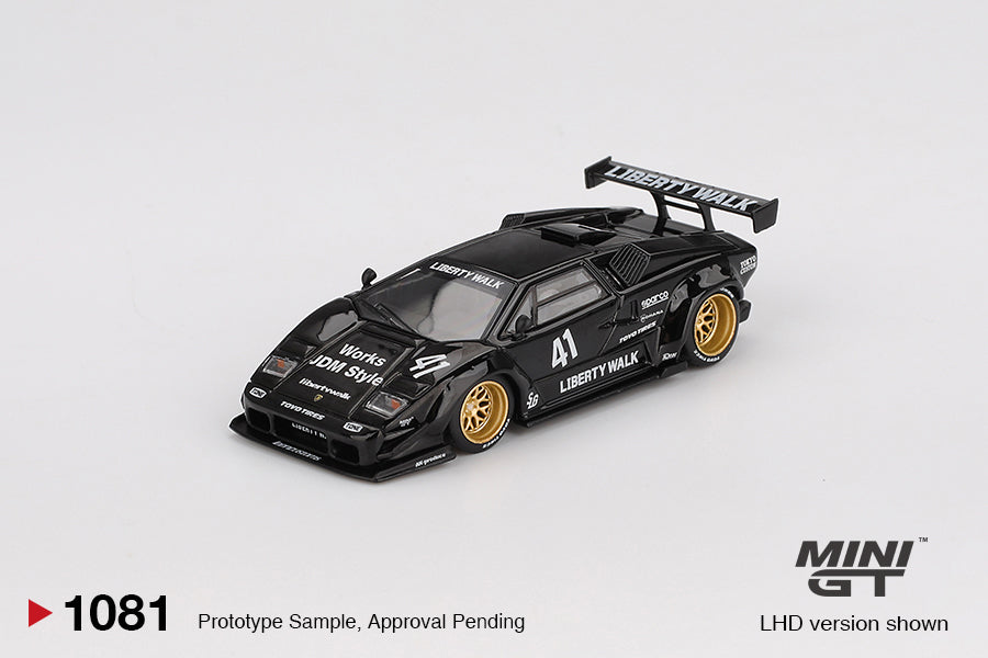 1:64 Lamborghini Countach LB-WORKS -- Black -- Mini GT MGT01081