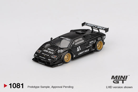 (Pre-Order) 1:64 Lamborghini Countach LB-WORKS -- Black -- Mini GT