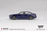 (Pre-Order) 1:64 BMW i7 xDrive60 -- Tanzanite Blue Metallic -- Mini GT MGT01111