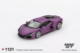 (Pre-Order) 1:64 Lamborghini Revuelto -- Viola 30th Matte Purple -- Mini GT MGT01121