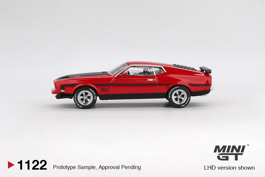 1:64 1971 Ford Mustang Mach 1 -- Race Red -- Mini GT MGT01122