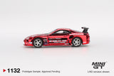(Pre-Order) 1:64 Toyota Supra (A80) Top Secret GT-300 Top Secret -- Red Chrome -- Mini GT MGT01132