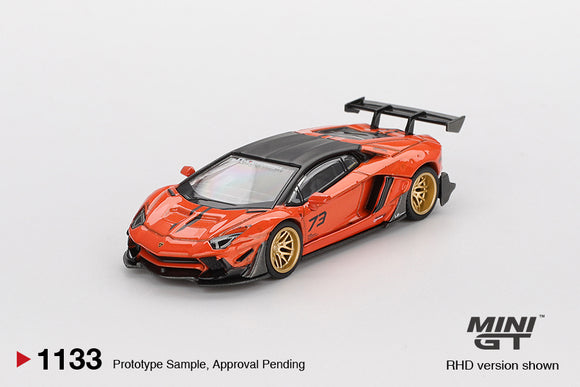 (Pre-Order) 1:64 Lamborghini Aventador LB-WORKS -- Orange MDX 2025 -- Mini GT MGT01133