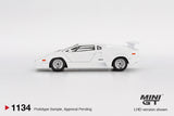 (Pre-Order) 1:64 Lamborghini Countach 25th Anniversary -- White -- Mini GT MGT01134