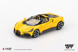 (Pre-Order) 1:64 Bugatti W16 Mistral -- Yellow -- Mini GT MGT01137