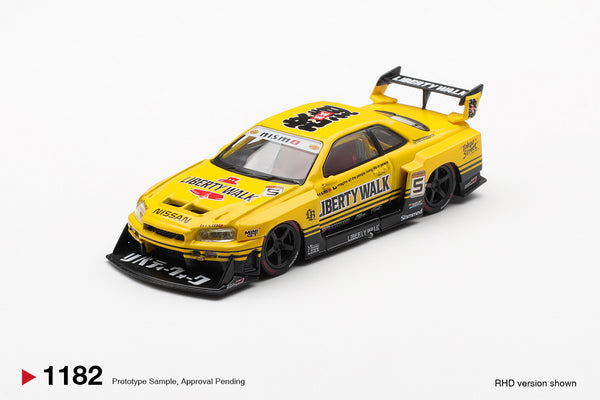 1/64 ミニGT LBWK ER34 Yellow 6台セット 1/64 ミニGT LBWK ER34 Yellow 6台セット Pre-Order) 1:64 Nissan LB-