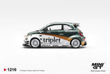 (Pre-Order) 1:64 Fiat Abarth 595 LB-WORKS x Abas Works -- TY Edition -- Mini GT MGT01216