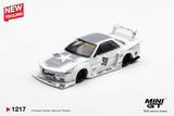 (Pre-Order) 1:64 Nissan GT-R32 LBWK Kaido Works -- White TAS 2025 -- Mini GT MGT01217